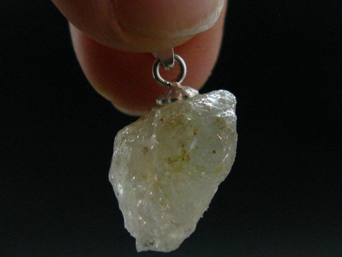 Rare Herderite Crystal Silver Pendant from Brazil - 0.8" - 1.71 Grams