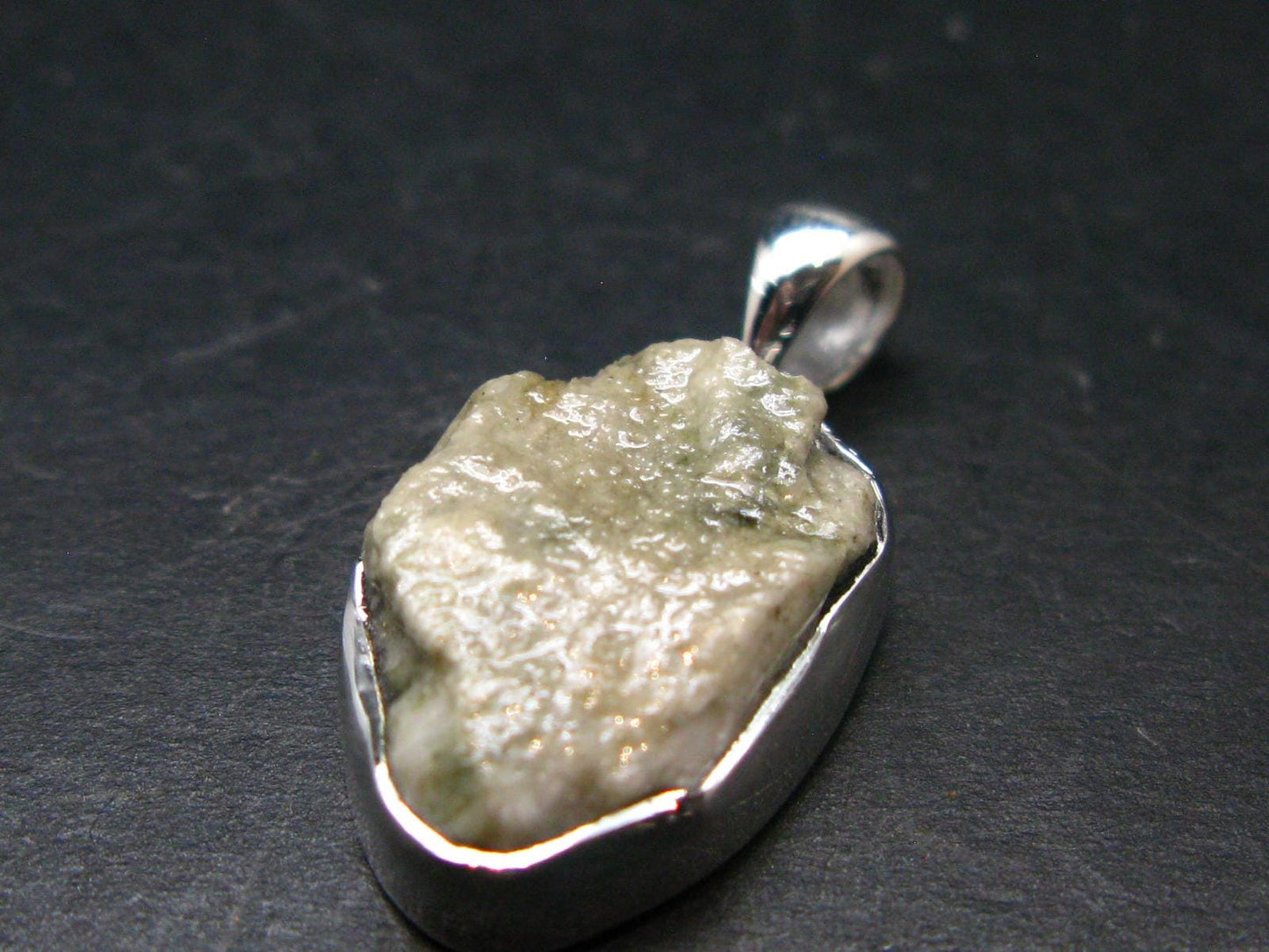 Phenakite Phenacite Silver Pendant from Brazil - 1.0 Inches - 3.0 Grams