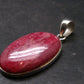 Vivid Juice Carmine Red Gem Rhodonite Silver Pendant From Brazil - 1.6" - 8.8 Grams