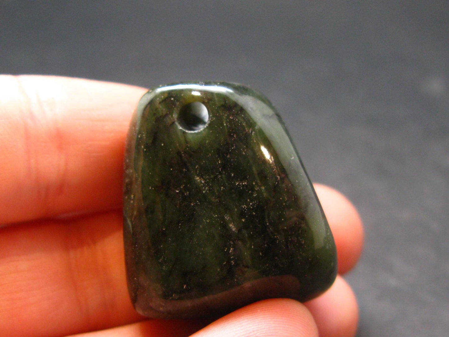 Nephrite Jade 1.1" Pendant From Canada (Metal Free) - 26.67 Grams