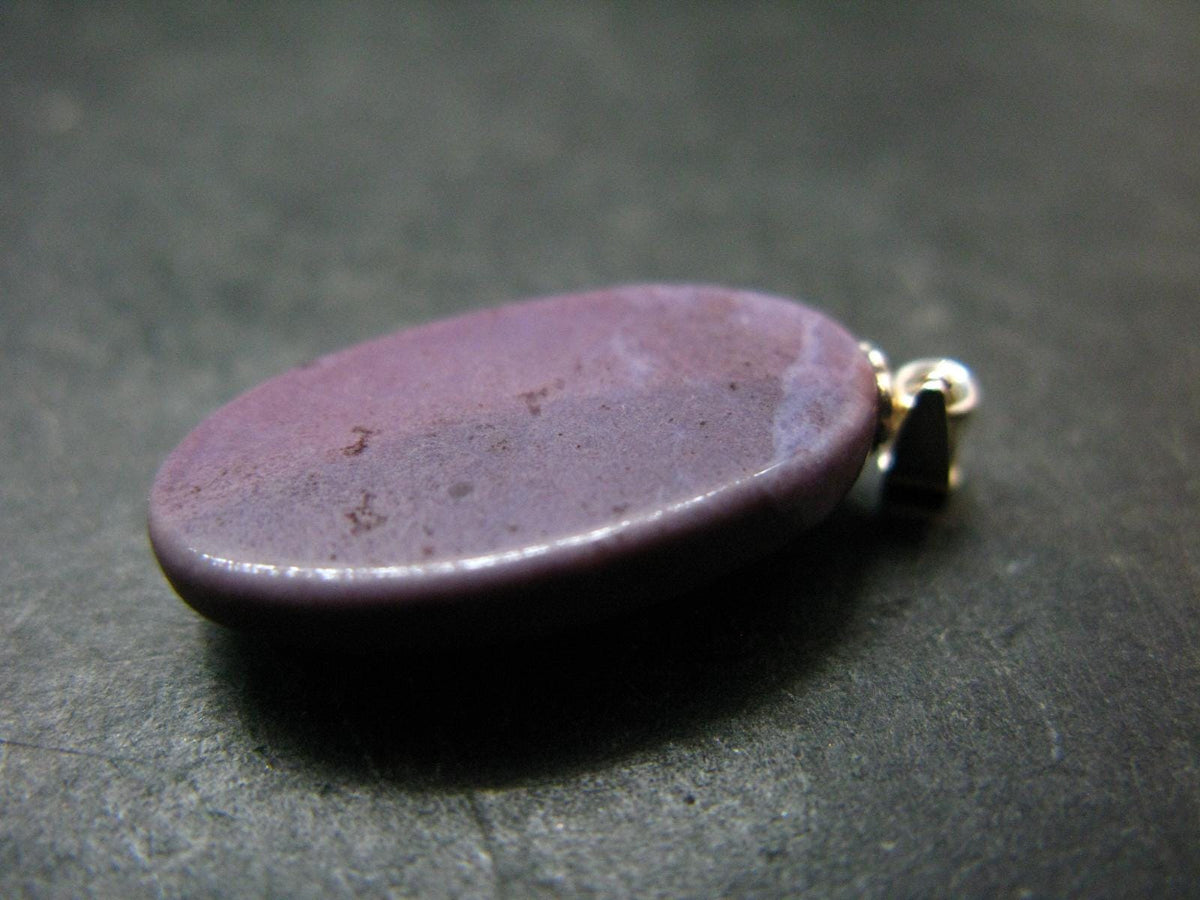Purple Jade Silver Plated Pendant From Turkey - 1.2" - 3.31 Grams