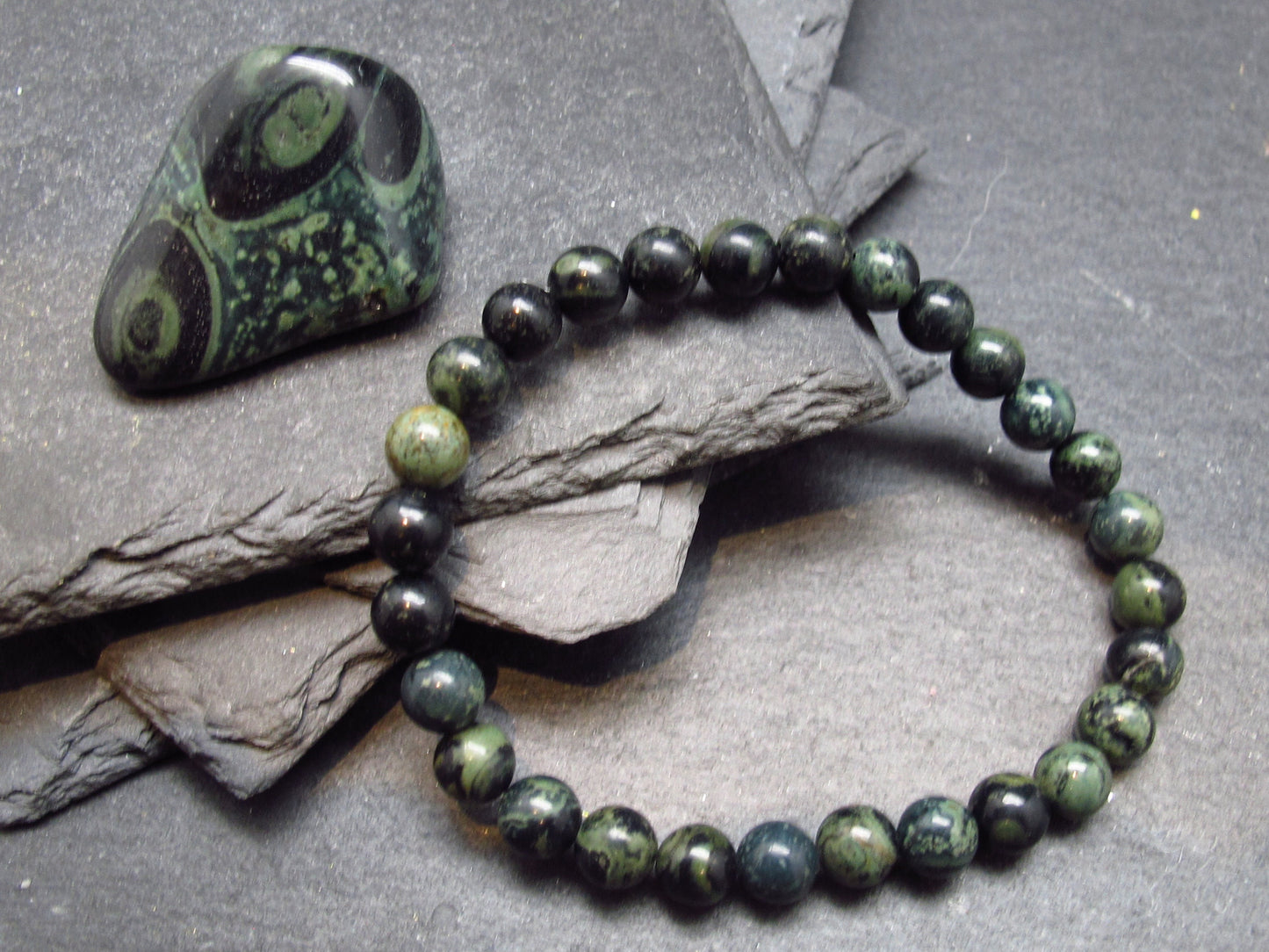 Kambaba Jasper Genuine Bracelet ~ 7 Inches ~ 6mm Round Beads