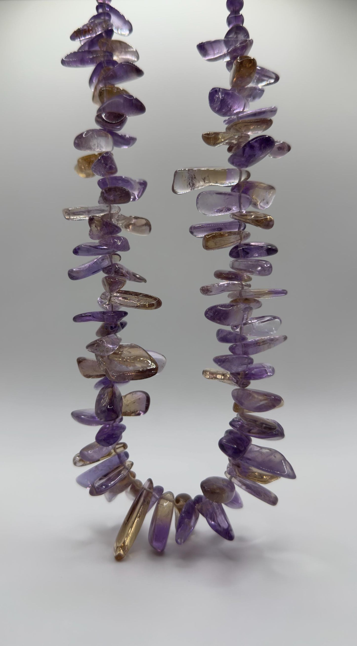 Raw Ametrine Crystal Necklace – Chunky Natural Gemstone Beads – Amethyst Citrine Statement Jewelry - 149.27 Grams