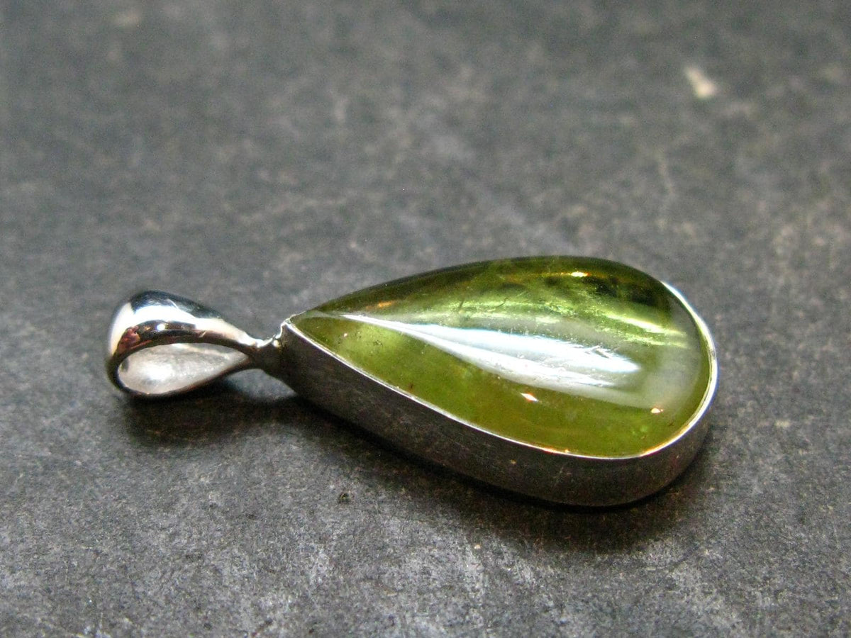 Rare Titanite Sphene Crystal Silver Pendant From Tanzania - 0.9" - 1.75 Grams