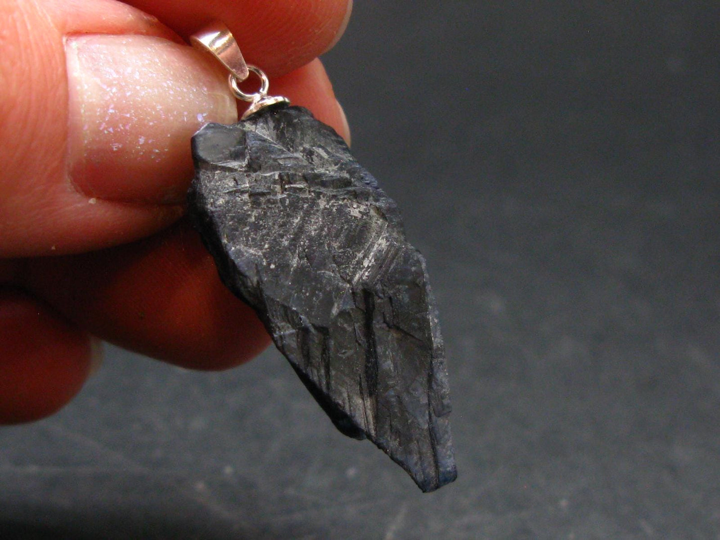 Vivianite Silver Pendant From Romania - 1.4" - 3.76 Grams
