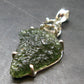 Moldavite & Herkimer Diamond Silver Pendant - 1.7" - 6.7 Grams