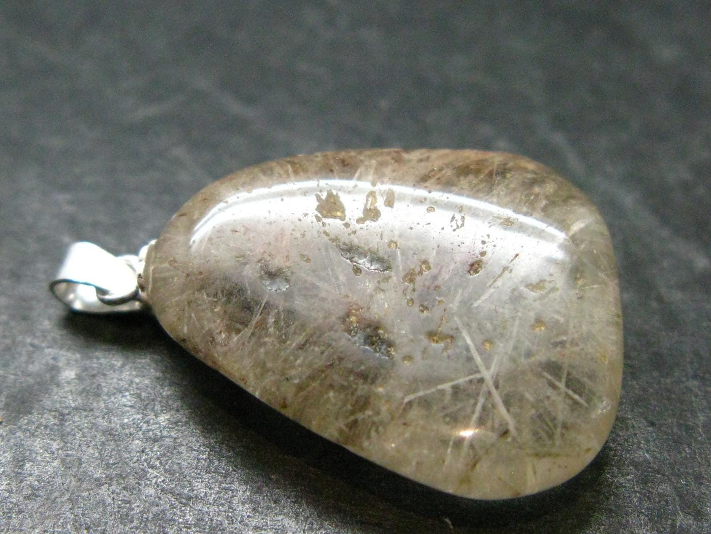 Rare Witches Finger Quartz Crystal Silver Pendant From Zambia - 1.2" - 5.61 Grams