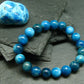Neon Blue Apatite Genuine Bracelet ~ 7 Inches ~ 10mm Round Beads