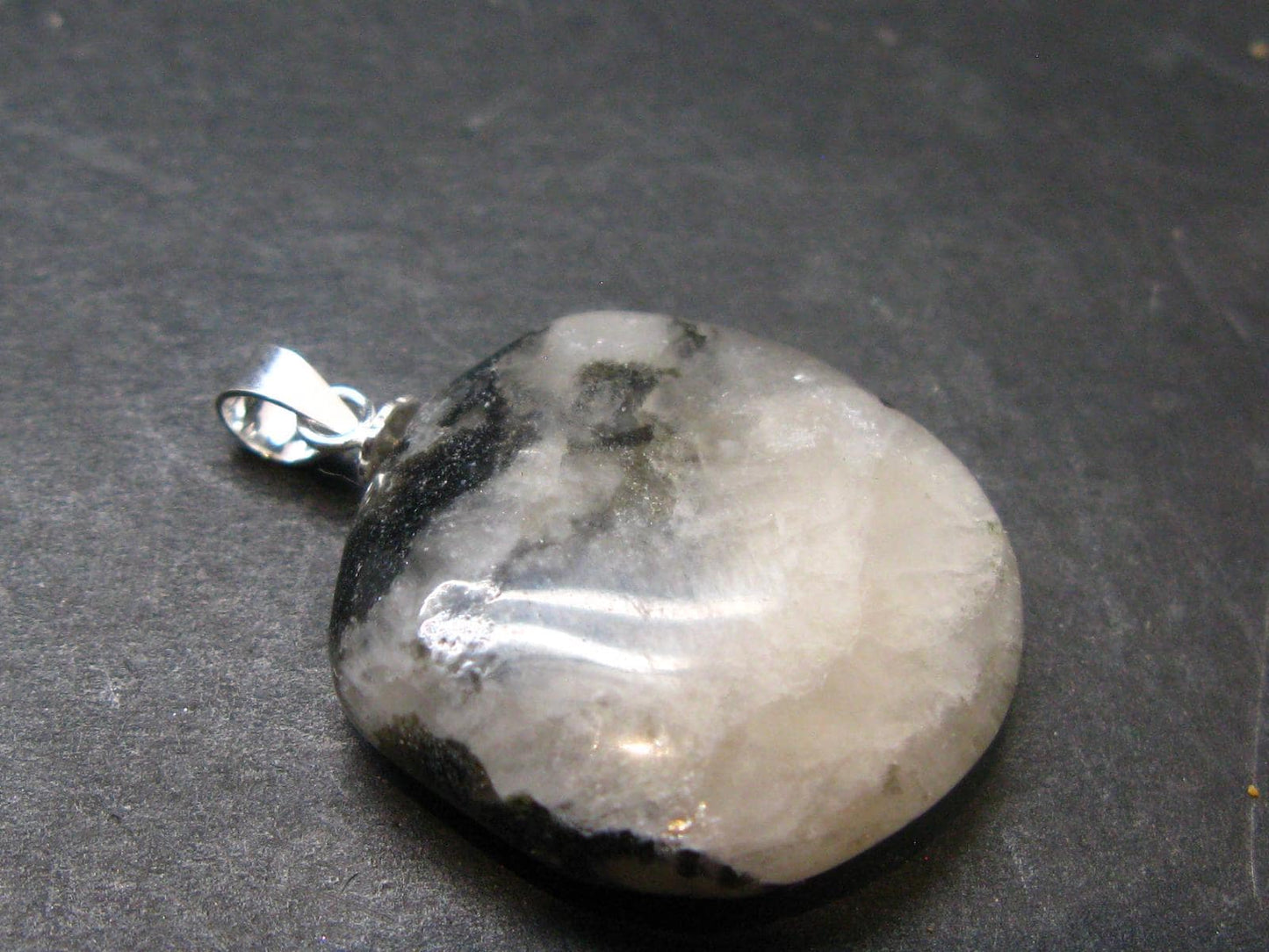 Phenakite Phenacite Tumbled Silver Pendant from Russia - 1.1" - 6.20 Grams