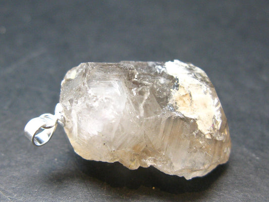 Large DT Elestial Quartz Crystal Silver Pendant From Brazil - 1.3" - 11.0 Grams