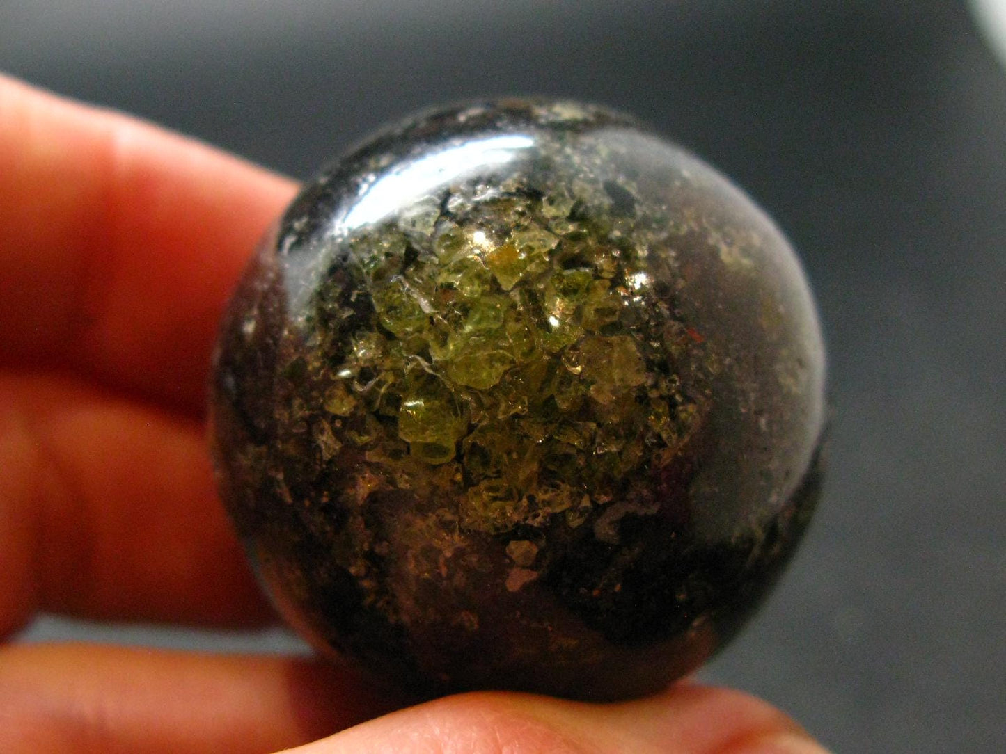 Peridot Olivine Sphere from Arizona, USA - 1.4" -50.23 Grams