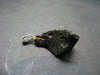 Tibetan Black Tektite Silver Pendant From Tibet - 1.2" - 2.84 Grams