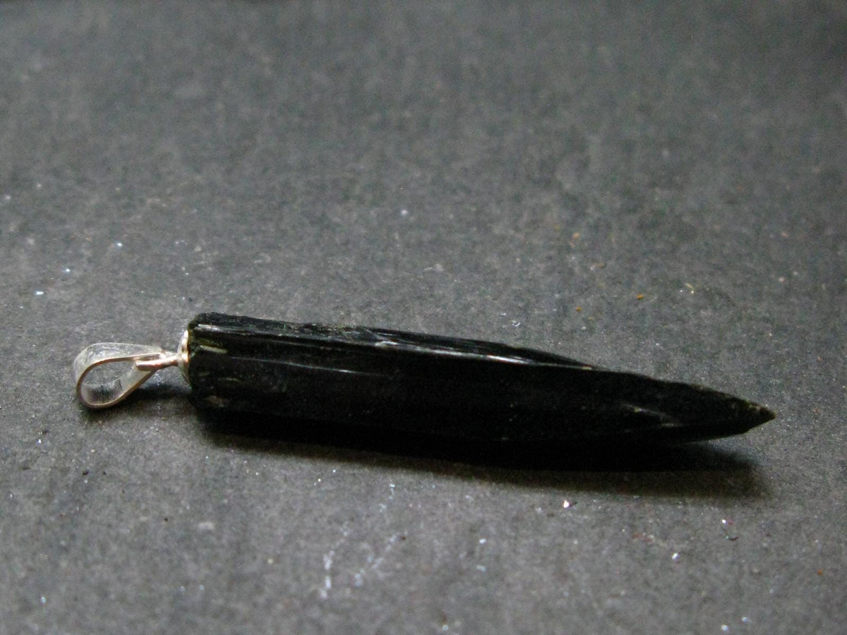 Aegirine Crystal Silver Pendant From Malawi - 1.6" - 2.88 Grams