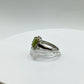 Oval Peridot Halo Ring | Sterling Silver, August Birthstone - Size 6