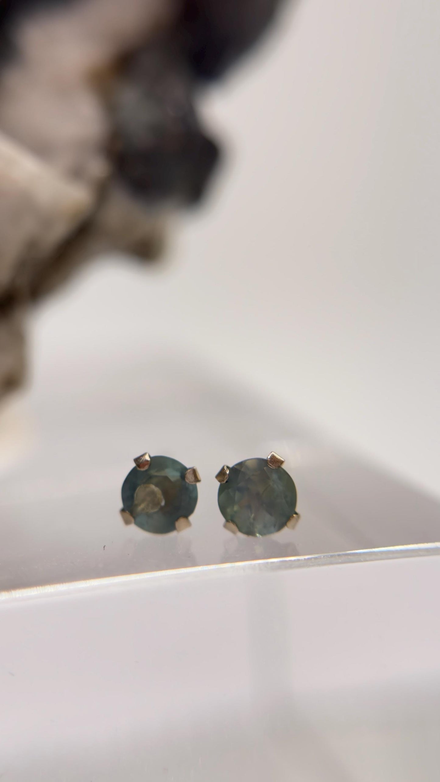 Alexandrite Stud Earrings Color Change Gemstone Silver Earrings June Birthstone Minimalist Jewelry