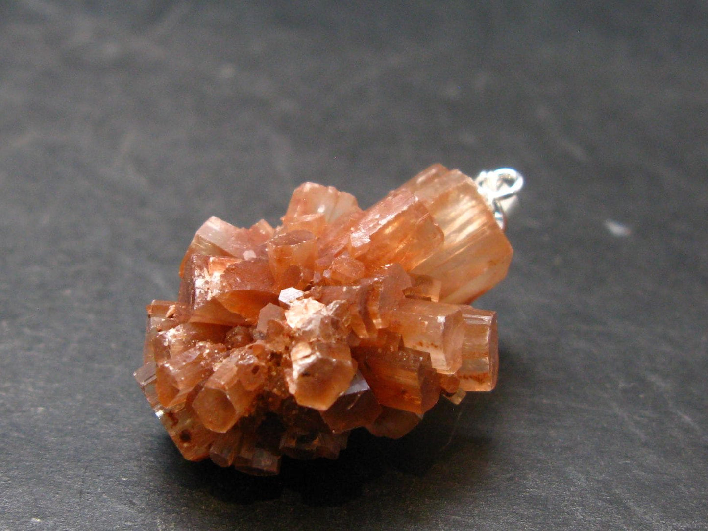 Terminated Aragonite Crystal Silver Pendant from Morocco - 1.3" - 8.41 Grams
