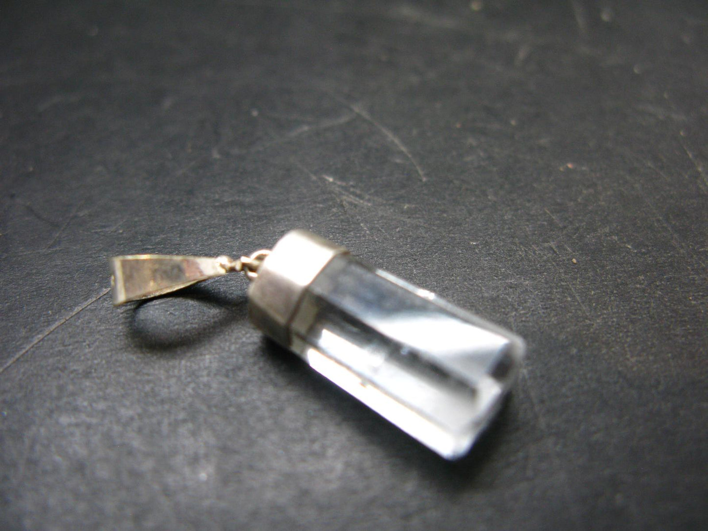 Fantastic Gemmy Aquamarine Crystal Silver Pendant From Brazil - 1.0" - 1.94 Grams
