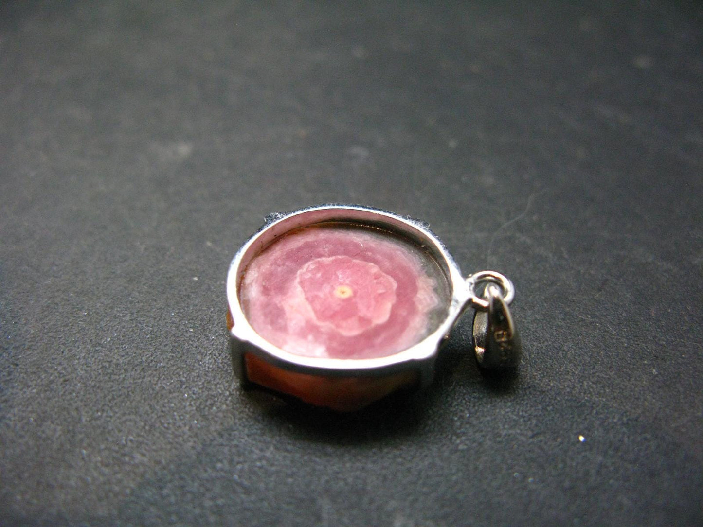 Rhodochrosite Sterling Silver Pendant From Alma Colorado - 0.9" - 3.20 Grams
