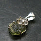 Moldavite & Herkimer Diamond Silver Pendant - 0.9" - 2.0 Grams