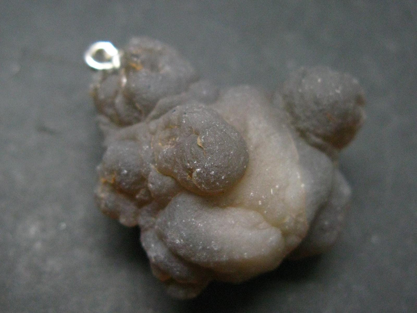 Truffle Chalcedony!! Spheroidal Chalcedony Nodules Crystal Silver Pendant From Morocco - 1.5"