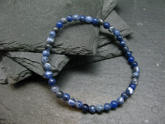 Sodalite Genuine Bracelet ~ 7 Inches ~ 4mm Round Beads
