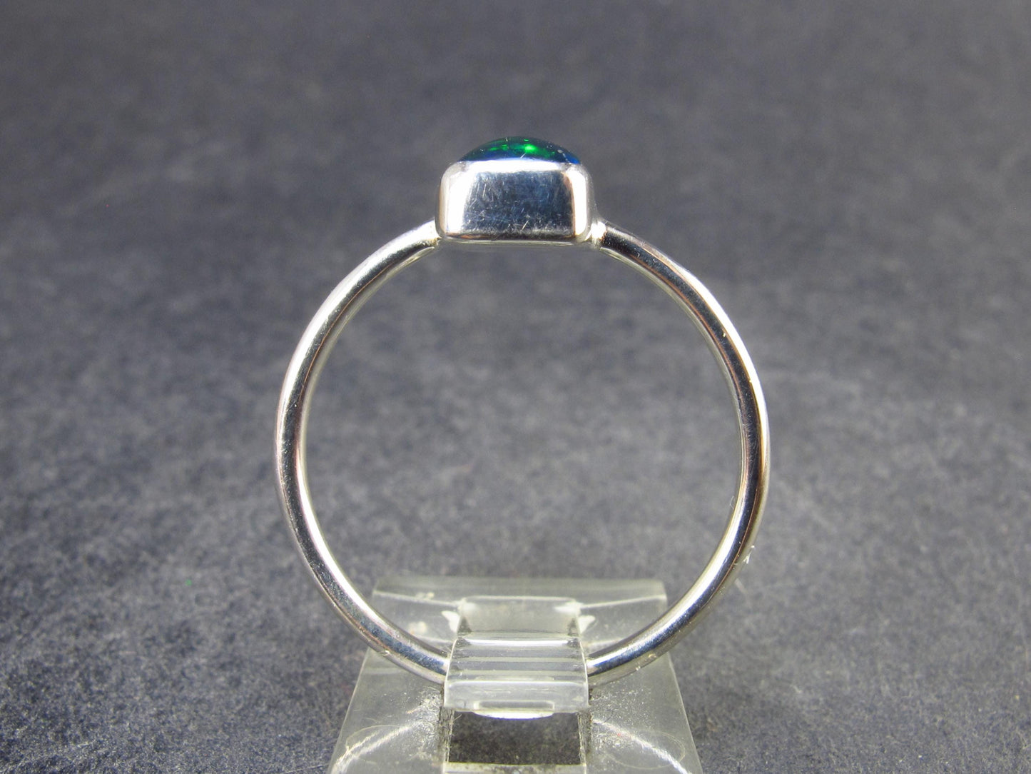 Rare Black Opal Sterling Silver Ring from Australia - Size 10.5 - 2.15 Grams