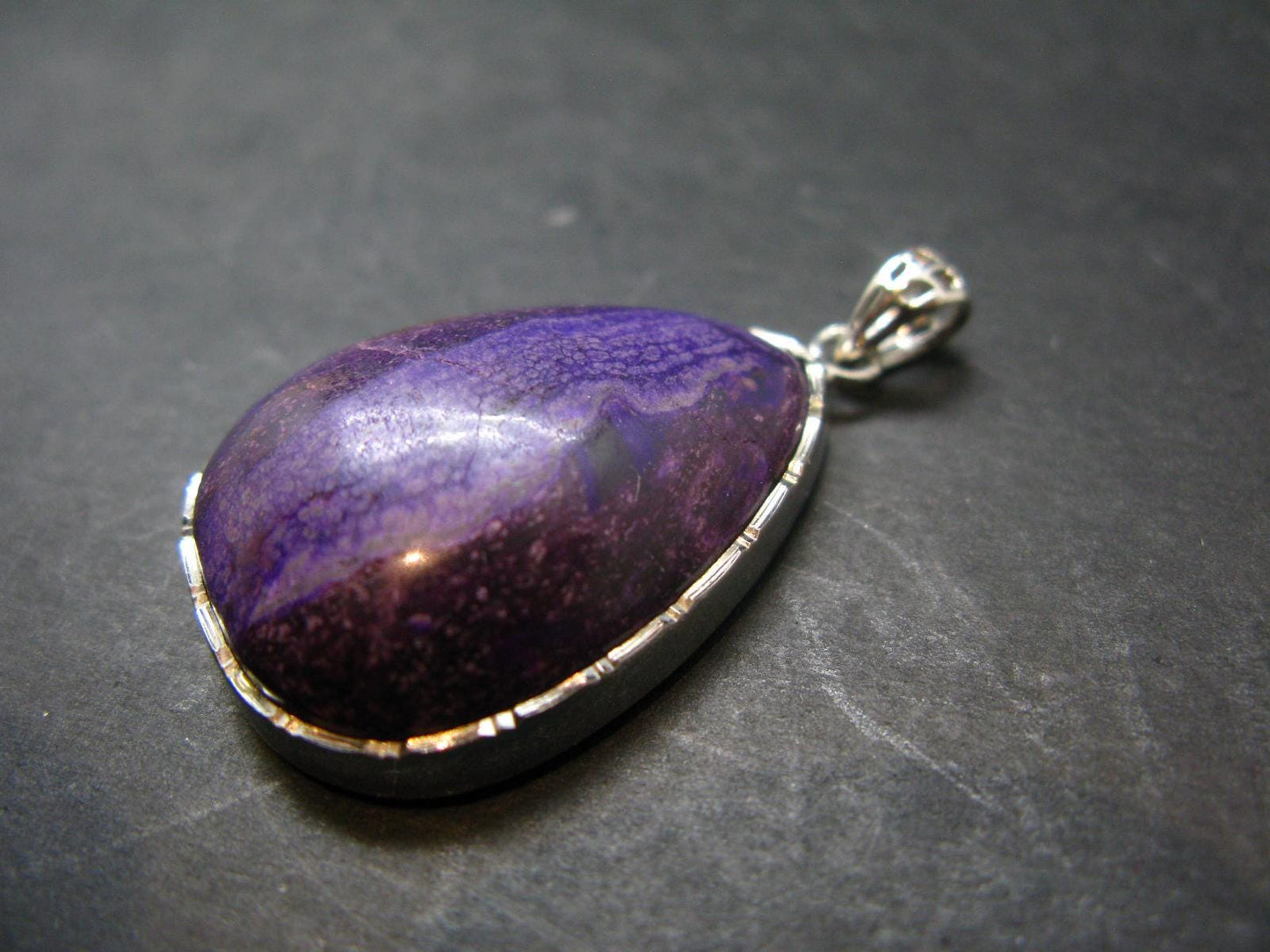 Sugilite Silver Pendant From South Africa - 1.7" - 16.57 Grams