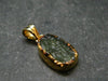 Moldavite Tektite Gold Plated Silver Pendant from Czech Republic - 0.8" - 1.0 Grams