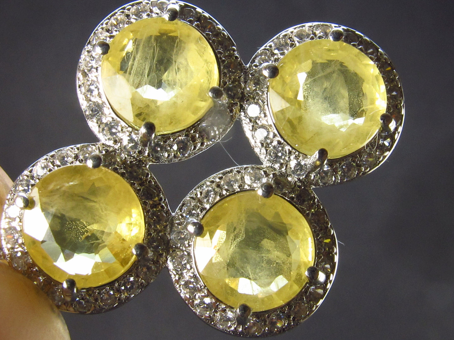Nice Natural Faceted Yellow Sapphire 925 Sterling Silver Pendant - 1.1" - 3.0 Grams