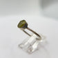 Raw Chrysoberyl Ring Green Yellow Gemstone Silver Minimalist Crystal Unique Jewelry Gift - Sizes 8