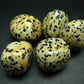 Lot of 5 large genuine tumbled Dalmatian Jasper stones from Mexico