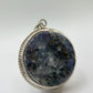Lattice Sunstone Pendant Necklace, Sterling Silver Natural Crystal Jewelry (6.71g)