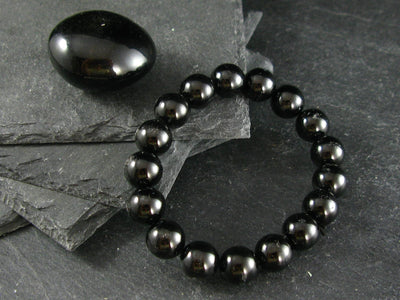 Black Onyx Genuine Bracelet ~ 7 Inches ~ 10mm Round Beads