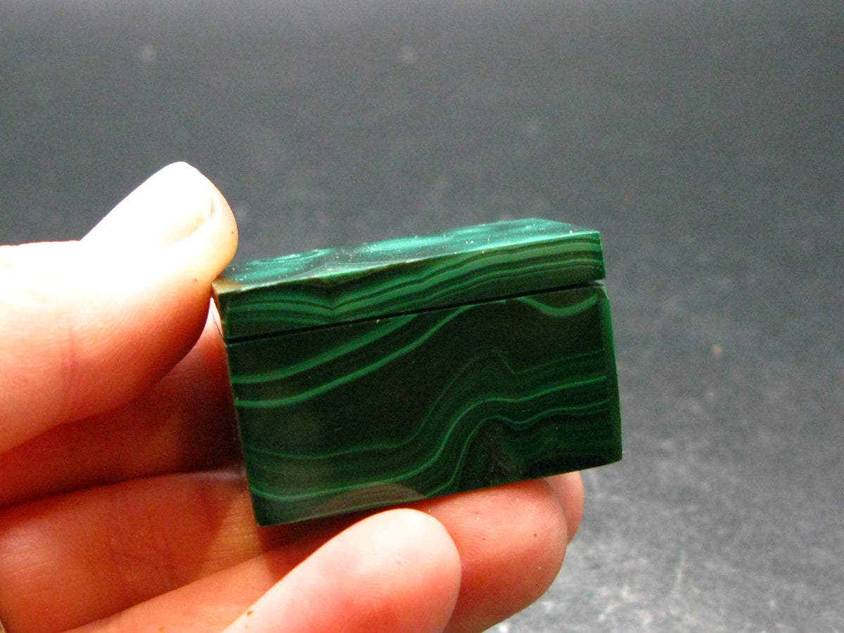 Rich Vibrant Green Malachite Box From Congo - 1.3" - 38.06 Grams