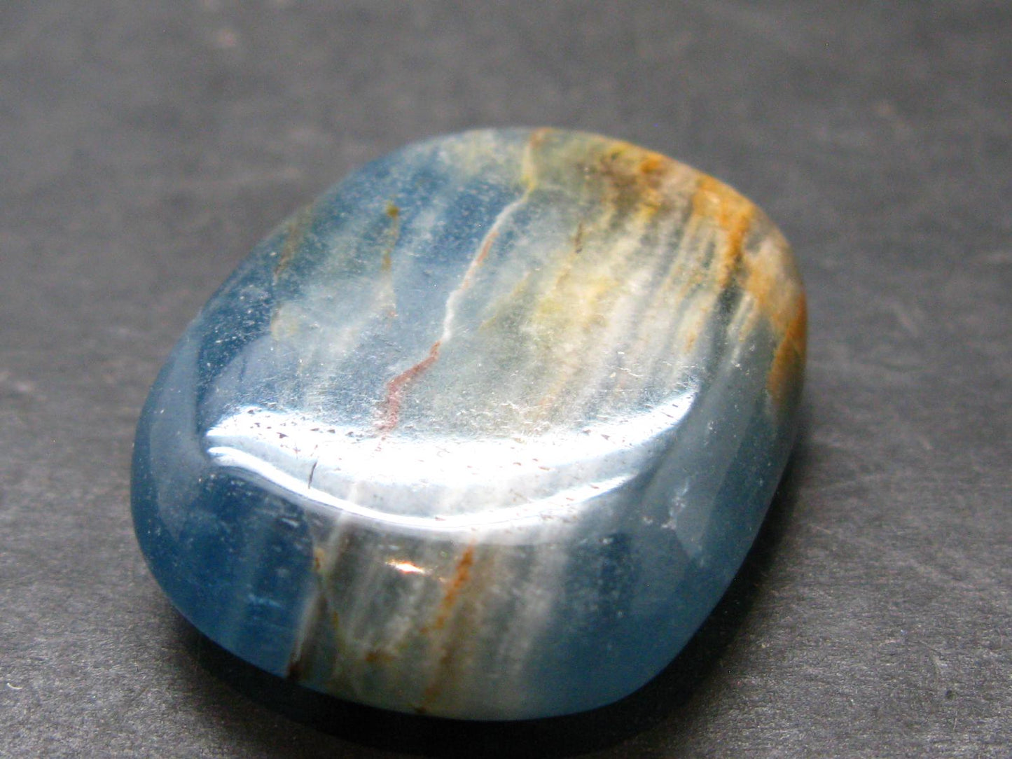 Nice Lemurian Aquatine Blue Calcite Tumbled From Argentina - 1.2" - 15.71 Grams