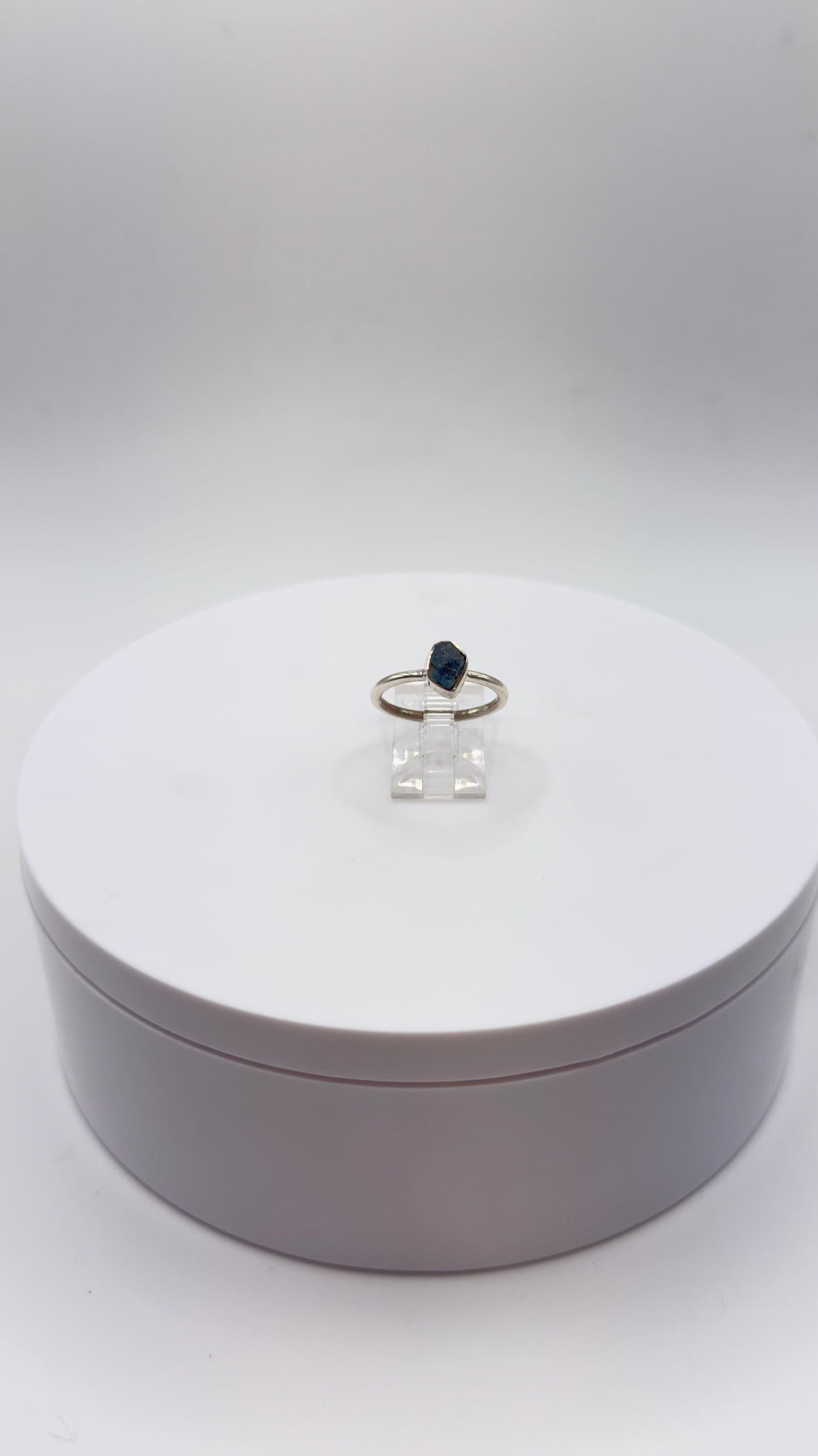 Grandidierite Ring Raw Blue Green Gemstone Silver Ring Minimalist Crystal Jewelry Gift