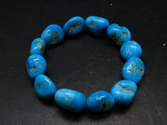 Turquoise Genuine Untreated Bracelet ~ 7 Inches ~ 18mm Tumbled Beads