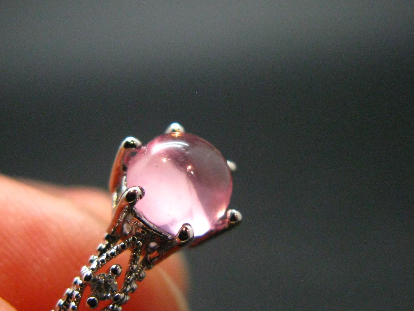 Natural Rose Quartz Ring from Brazil - 1.77 Grams - Size adjustable