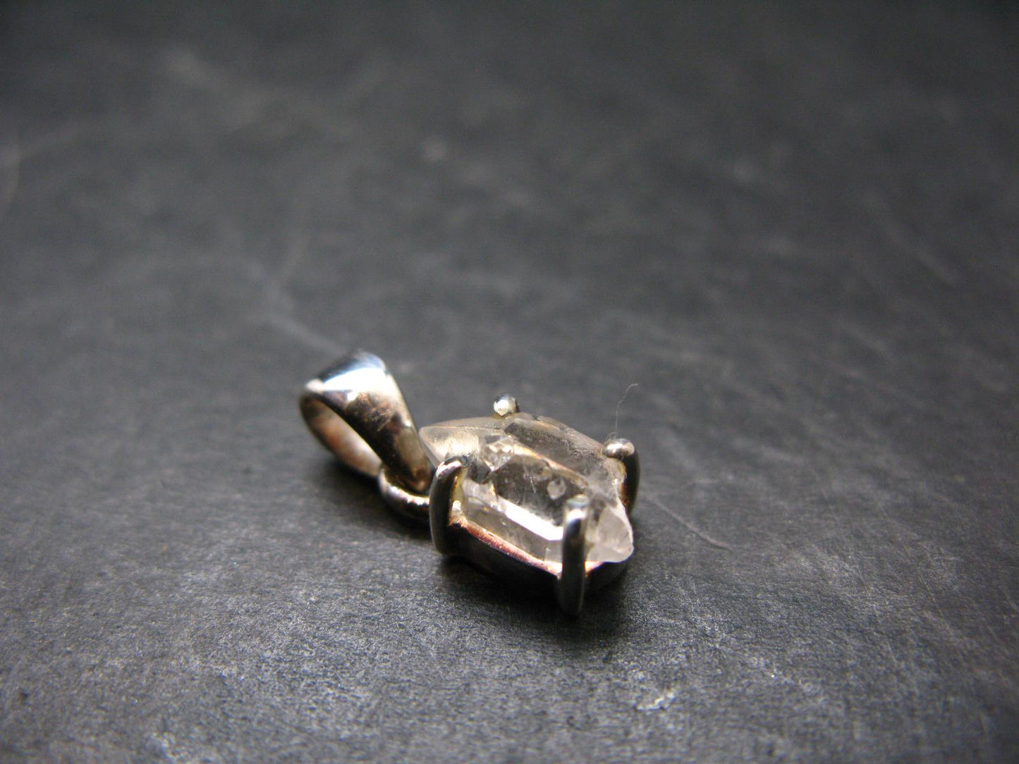 Fine Natural Herkimer Diamond Silver Pendant From New York 0.7" - 1.6 Grams