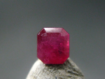 Beautiful Rare Gem Bixbite Red Beryl Emerald Cut Stone From Utah USA - 0.33 Carats - 4.6x4.1mm