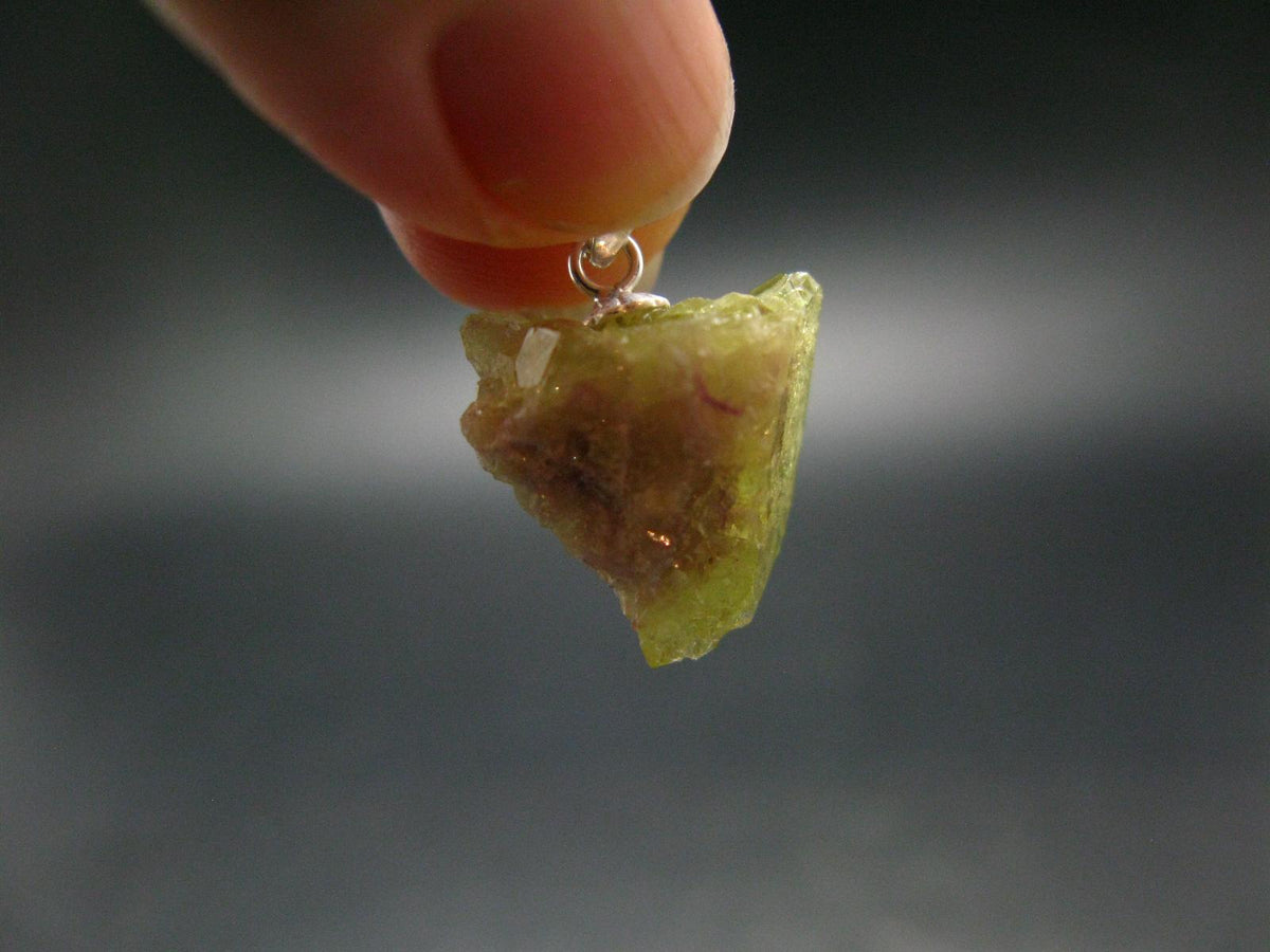 Vesuvianite Idocrase Crystal Silver Pendant From Canada - 0.8" - 3.0 Grams