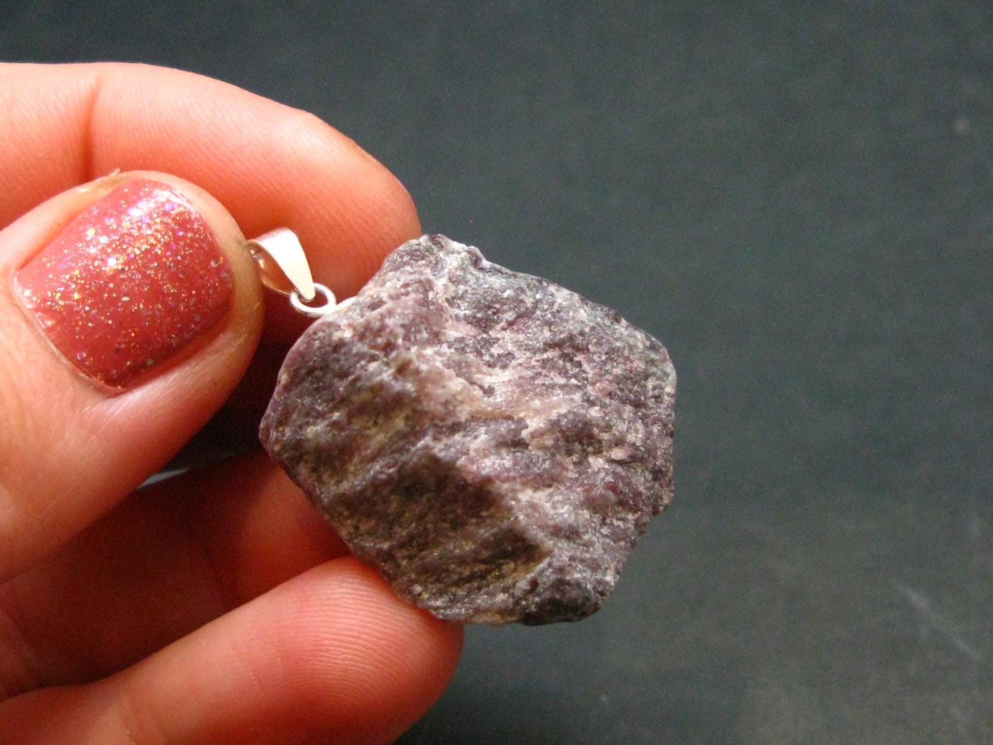 Rare Vitalite Crystal Silver Pendant From New Zealand - 1.2" - 7.16 Grams
