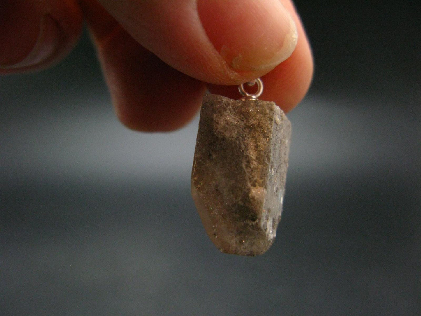 Topaz Crystal Pendant In Sterling Silver From Utah - 0.9" - 3.43 Grams