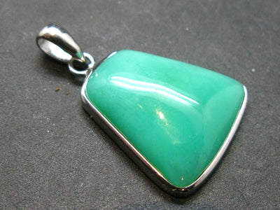 Chrysoprase Silver Pendant From Australia - 1.1" - 4.15 Grams