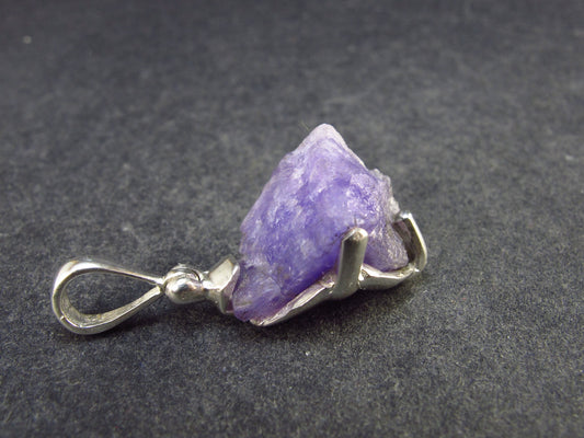 Rare Raw Hackmanite Silver Pendant from Afghanistan - 1.1" - 3.00 Grams