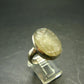 Natural Gem Raw Libyan Desert Glass Tektite Sterling Silver Ring from Libya - Size 9 - 8.9 Grams