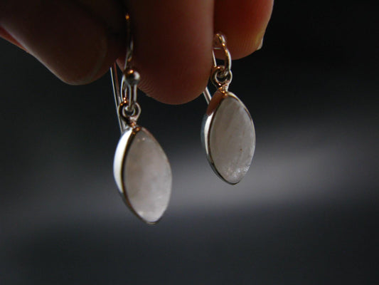 Natrolite Silver Earrings From Russia - 2.33 Grams