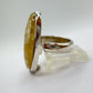 Golden Rutilated Quartz Ring – Oval Rutile Crystal Statement Ring - Size 8