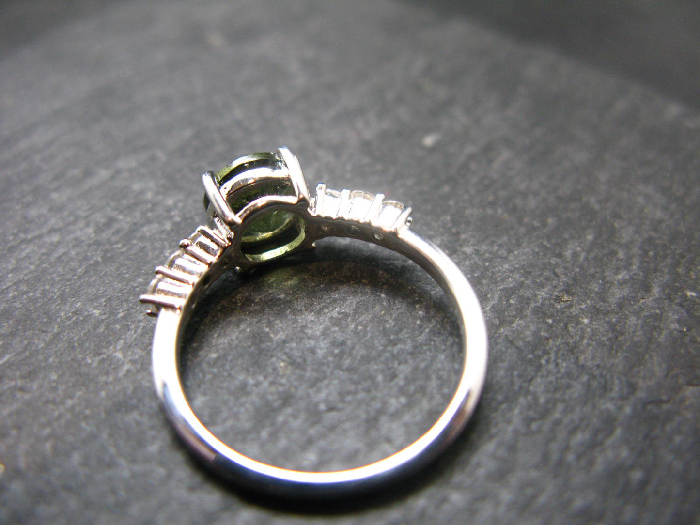 Moldavite Sterling Silver Ring From Czech Republic - Size 6.25 - 1.97 Grams