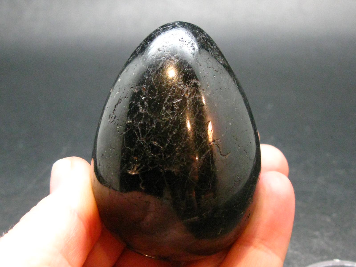 Black Tourmaline Schorl 2.4" Egg From Brazil - 160.0 Grams